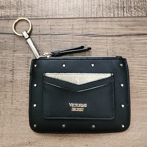 Victoria's Secret Negro Dorado Cremallera Estuche para Tarjetas Corazón Llavero Cartera - Imagen 1 de 6