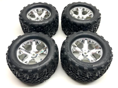 Vintage Traxxas Stampede Sportrax Talon Tires & Chrome Wheels 2.8 R7 - Image 1 of 4