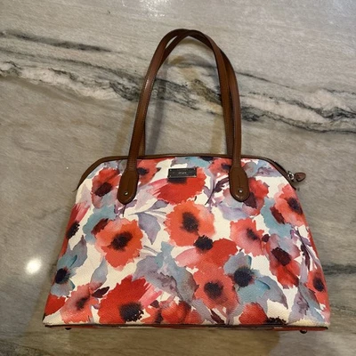 Bolsa de ombro Ralph Lauren vermelha floral bolsa tote feminina designer - Imagem 1 de 4