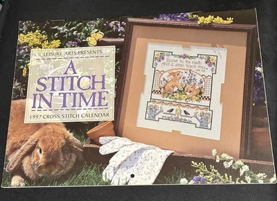 A STITCH IN TIME 1997 Cross Stitch Calendar Leisure Arts 12 designs - Image 1 of 4