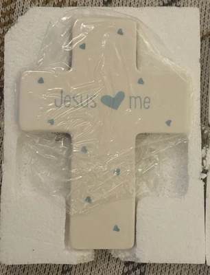 Керамический крест ручной росписи для мальчика Precious Moments «Иисус любит меня» * 164465 - Изображение 1 из 4