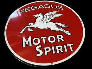 PORCELAIN PEGASUS ENAMEL SIGN 12X12 INCHES - Picture 1 of 2