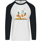 Trippy Nature Book Magic Mushrooms LSD Mens L/S Baseball T-Shirt
