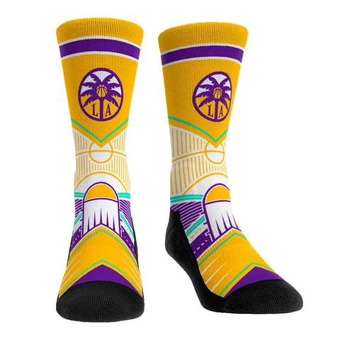 Rock Em Socks Los Angeles Sparks Full Court Press Crew Socks Cover
