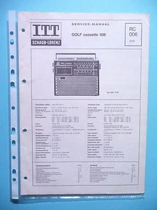 Service manual for ITT/Schaub-Lorenz Golf 108, Original - Picture 1 of 1