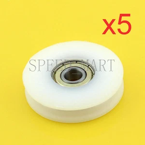 5pcs U Nylon plastic Embedded 608 Groove Ball Bearings 8*46.5*10mm Guide Pulley - Picture 1 of 4