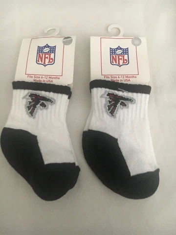 ATLANTA FALCONS BABY BOOTIES X2 PR, FAN STYLE HEAD TO TOES,NFL LICENSED  NWT Cover