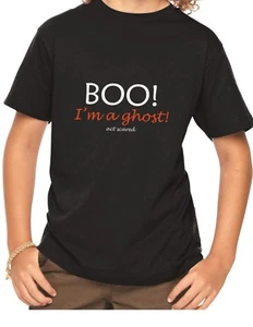 Youth Toddler Boo I'm a Ghost Shirt Halloween Ghost Fall Kids Tee Boys Girl - Picture 1 of 8