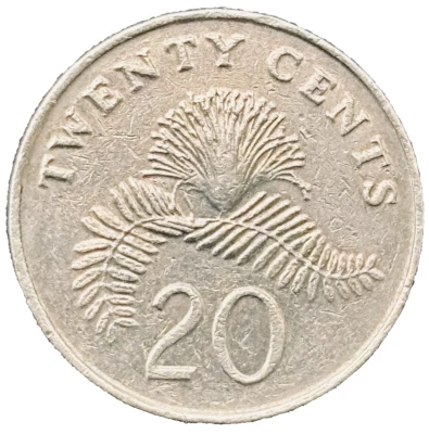 1987 Singapore Coin Twenty Cents 20c 20 Cent Asia Money Coins FREE SHIPPING - Image 1 of 4