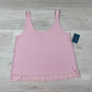 Tommy John Second Skin Lace Tank Womens Large Peachskin Pink Pajama Lounge - Picture 1 of 5