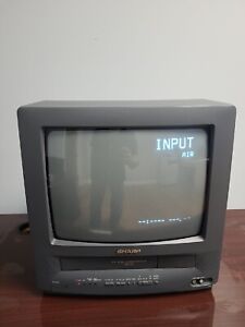 Sharp 13'' TV VCR Combo Model 13VT-L100 Vintage 1999 Tested 