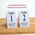 Personalized Wedding Table Numbers, Name & Date, #1-10, Plastic Tent Style