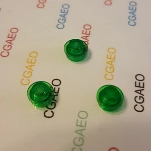 3 X Lego 4073 Plate, Round 1 x 1 Straight Side Trans-green - Imagen 1 de 1