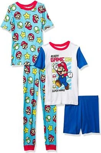 SUPER MARIO Brothers Boys' Big Snug Fit Cotton Pajamas, Ready Play, 4 - Picture 1 of 6