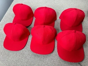 New Era Blank Hat Lot (6) Snapback Cap Rot S-M USA Customizable Vintage - Bild 1 von 7
