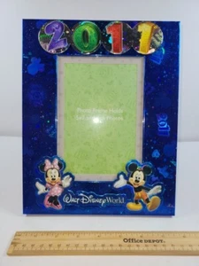 Disney 2011 Mickey & Minnie Mouse 5x7 Bilderrahmen blau festlich - Bild 1 von 6