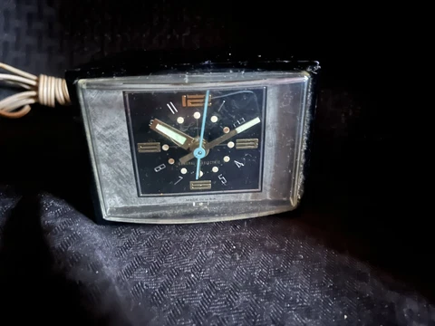 Vintage GE - General Electric Alarm Clock "Luminous" Black /Gray 7299 Cover