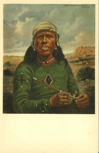 Postcard Native American Indian Walks in Sleep. Navaho Chief. Federal Scout. NA1 - Picture 1 of 2