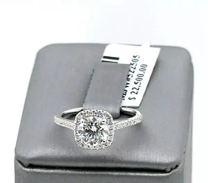 14k White Gold 1.50CT Round Diamond Engagement Ring, Size 5.25, 2.7G, S107442 - Picture 1 of 7