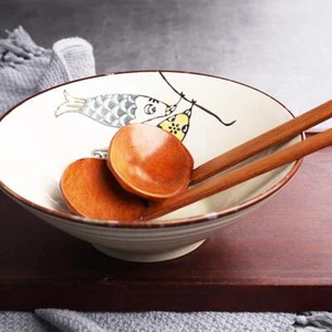 Japanese Style Wooden Ramen Spoon Soup Spoon Utensil Slotted Tool Spoon A3N1 - Picture 1 of 12