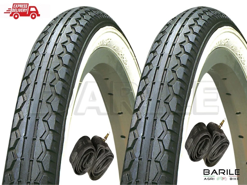 N°2 Copertoni + N°2 Camere d'Aria Bici 16 x 1.75 Graziella BIANCO / NERO KENDA