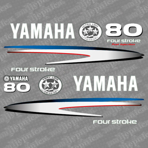Yamaha 80 four stroke Påhengsmotor (2002-2006) Klistremerker aufkleber addesivo sticker set