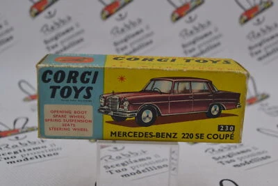 CORGI TOYS " MERCEDES-BENZ 220 SE COUPE' NO BORSA " ORGINALE BOX COME FOTO - Immagine 1 di 4