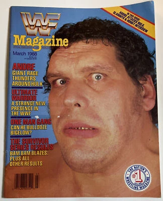 WWF Magazine March 1988 Andre The Giant and The Ultimate Warrior WWE ANDRE 80s - Image 1 of 3