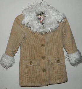 Youth Girls The Children's Place Velour Solid Tan Long Sleeve Coat Jacket S - Picture 1 of 6