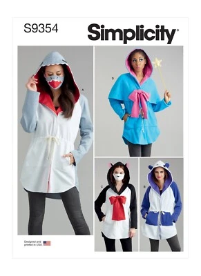 SIMPLICITY 9354 MISSES COSTUME JACKET MASK SEWING PATTERN  Sizes XS - XL 6 - 24 - Image 1 of 4