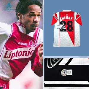 Thierry Henry Signed Monaco No 28 Rookie Jersey W/ Beckett COA BAS - Picture 1 of 4