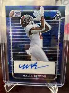 #7/10 2023 LEAF PRO SET METAL MALIK BENSON RC AUTOGRAPH #PA-MB1 Blue Pulsar - Picture 1 of 4