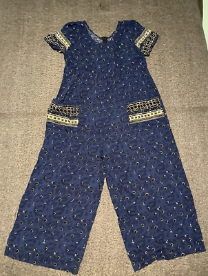 Mono geométrico abstracto azul rayón All That Jazz vintage años 80 para mujer talla 7/8 Foto 1 de 4