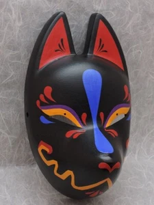 Komendo Full Face Fox Kitsune Mask IKUSA Hand Made Painted Japan Party W/Strap - Picture 1 of 10