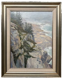 PETER FERBER Maine Coast MONHEGAN ISLAND paesaggio marino PITTURA - Contemporaneo elencato - Foto 1 di 12