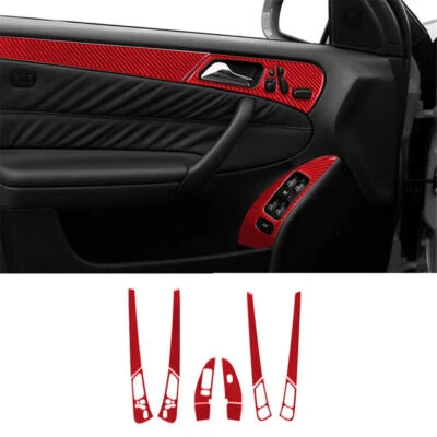 Manija de puerta delantera de fibra de carbono roja para Mercedes-Benz W203 2005-07 tipo B 12* Foto 1 de 4