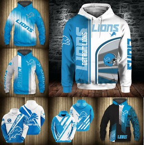 detroit lions 3d moletom com capuz
