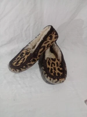 Zapatillas UGG Australia Gamuza Alloway Talla 6 Marrón Mocasín Plano de Vellón de Oveja Foto 1 de 4