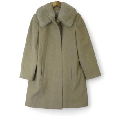 Windsmoor  Wool & Angora Faux Fur Trim Knee Length Winter Women's Coat UK 12 - Image 1 of 4