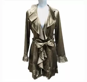 Marc Bouwer Satin Dressy Trench Jacket M - Picture 1 of 3