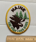 Maine The Pine Tree State Moose Elk Head ME Embroidered Souvenir Patch Badge