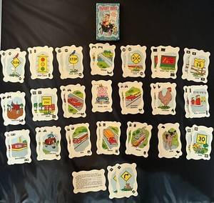 VINTAGE 1950'S Highway Travel Card Game. Shaped Cards ROAD HOG # 446 Made In USA