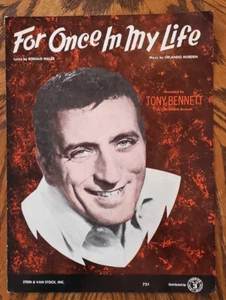 Vintage Sheet Music - For Once In My Life - Tony Bennett - 1967 - Picture 1 of 3