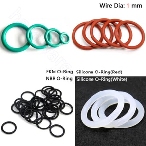 1 mm Silicone FKM NBR O-Ring Seal Washer Nitrile Rubber O Ring OD 3 mm - 80 mm  - Picture 1 of 10