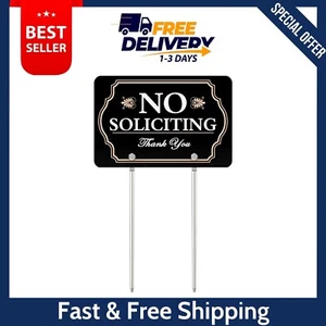 No Soliciting Yard Sign with Stake,No Soliciting Sign (Style1) - Picture 1 of 7