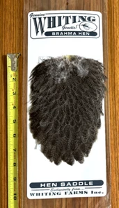 Whiting Brahma Hen Saddle, Mottled Grey, Fly Tying - Picture 1 of 2
