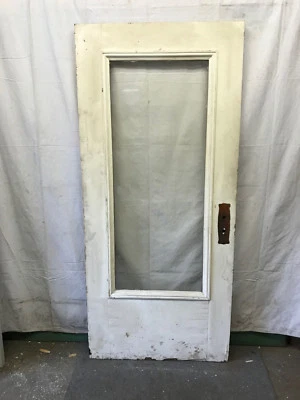 Puerta de madera exterior de vidrio completo rescatado vidrio biselado arquitectónico 36x80 Foto 1 de 4