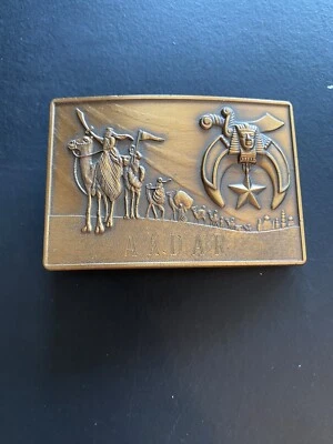 Hebilla de cinturón Klintzer vintage años 70 Shriners/Francmasones Foto 1 de 2