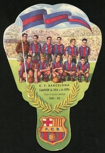 1951-52 Jose Pemartin FC Barcelona Team w/ First Year Rookie RC Laszlo Kubala