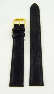 Watch strap watch strap replacement band Fluco extra long leather black 16 mm. - Picture 1 of 1